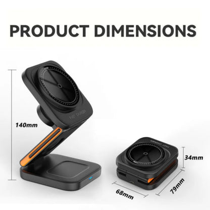 FlowQi Foldable Charging Station Fast Magnetic Wireless Charger Stand 30W 3 in 1 